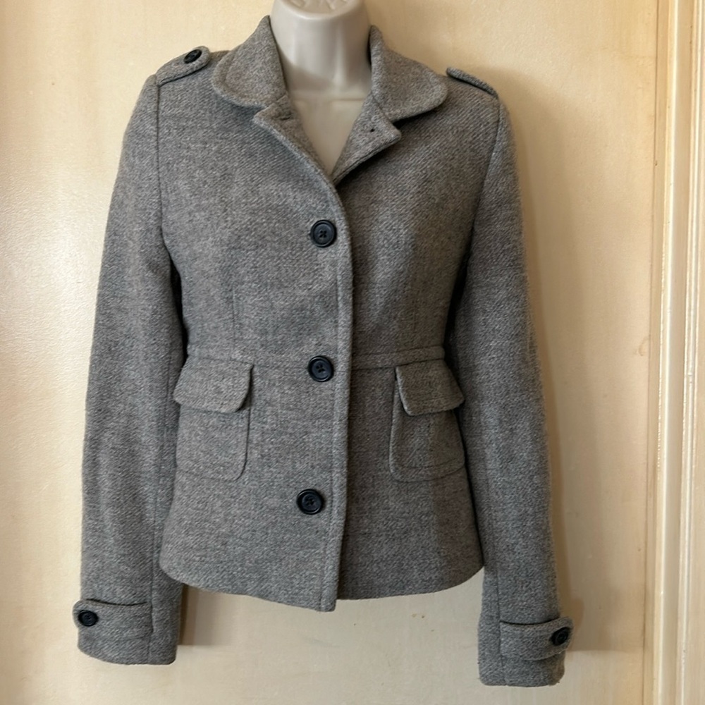 Banana Republic grey wool military jacket sizer XS